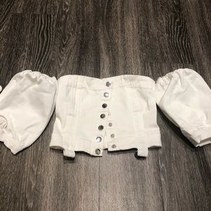 For Love & Lemons Off Shoulder Crop Top